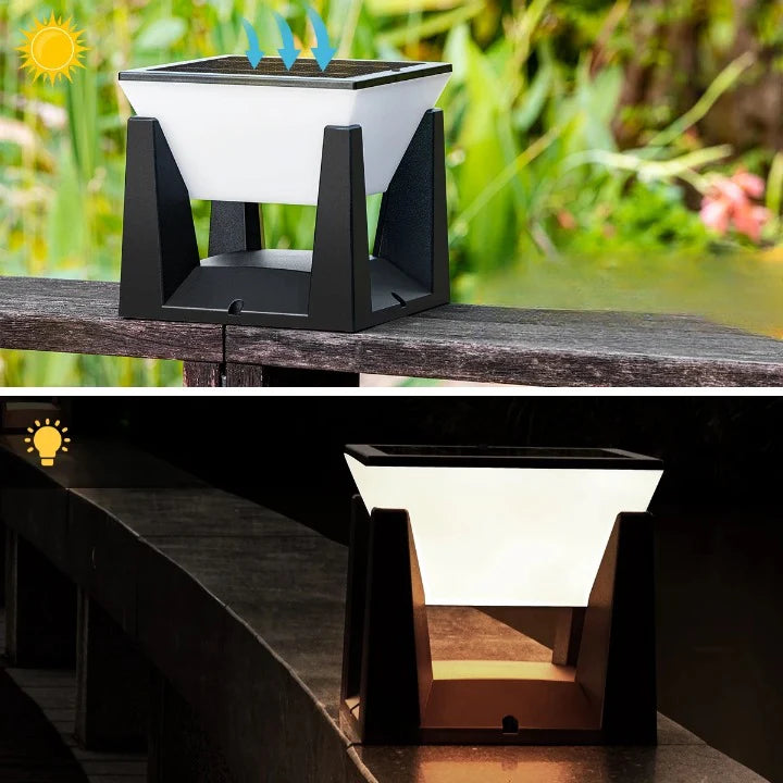 LumaPost™ – Solar LED Buitenlamp voor Tuin & Hek