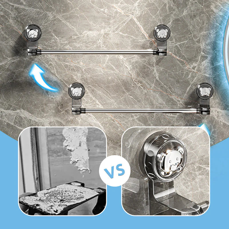 DryHold™ – Dubbele Vacuüm Handdoekenrek met Zuignap