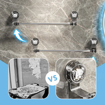 DryHold™ – Dubbele Vacuüm Handdoekenrek met Zuignap