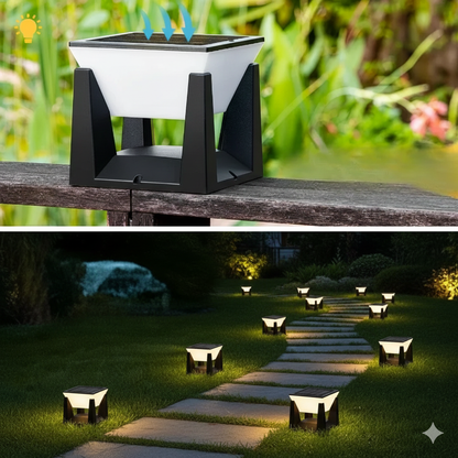 LumaPost™ – Solar LED Buitenlamp voor Tuin & Hek
