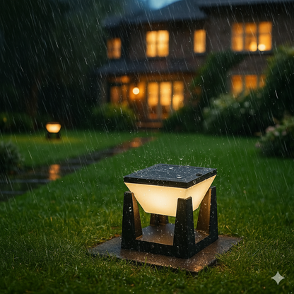 LumaPost™ – Solar LED Buitenlamp voor Tuin & Hek